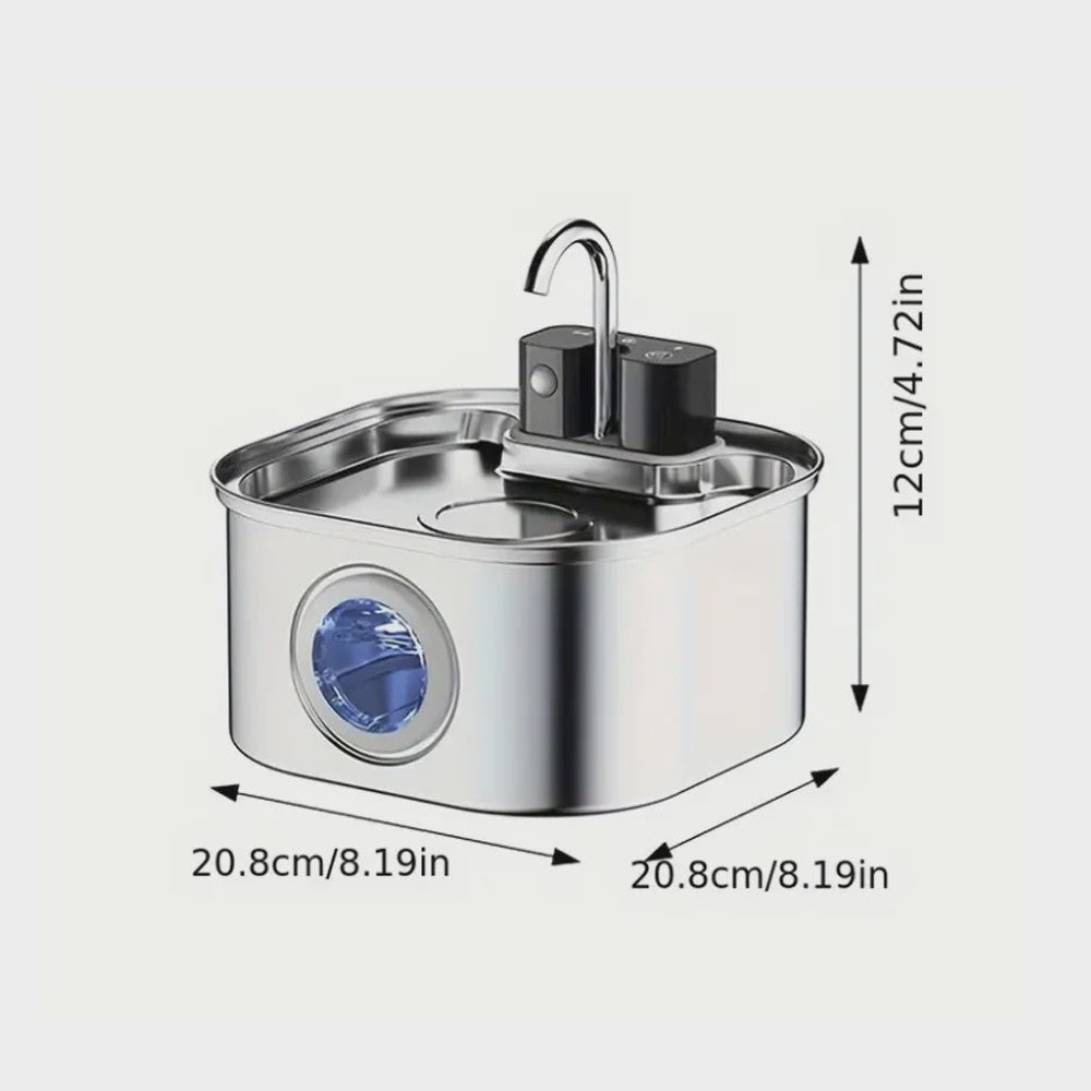 RVS Slimme Katten Drinkfontein 3.2L met Sensor & Draadloos Opladen - Automatische Waterdispenser voor Huisdieren