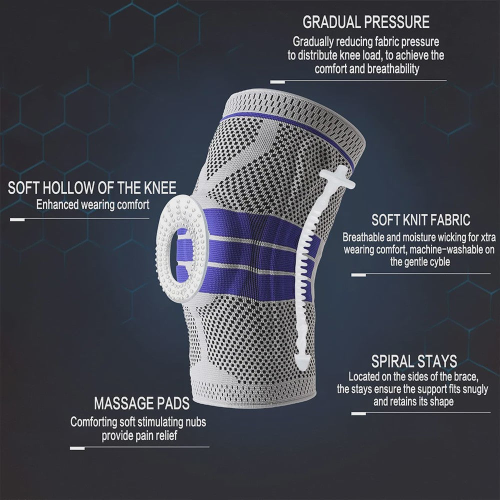Comfortabele Kniebeschermers met Siliconen Pad & Stabiliserende Steunen - Ideaal voor Sport & Fitness