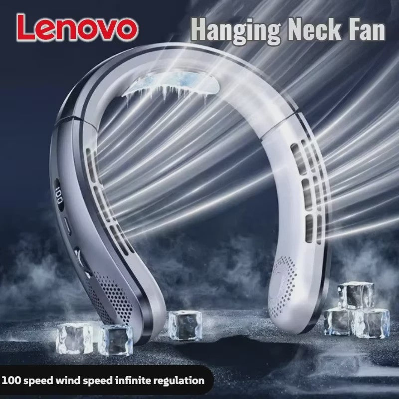 Lenovo Draagbare Nekventilator met 10000mAh Batterij - USB Oplaadbaar, Bladeless & LED Display