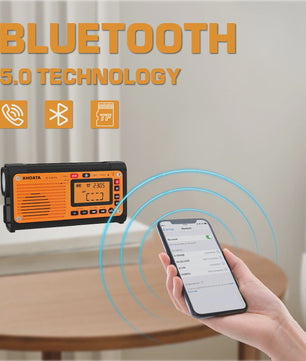 Noodweer Radio XHDATA D-608WB - Crank, NOAA Alert, Bluetooth & Powerbank