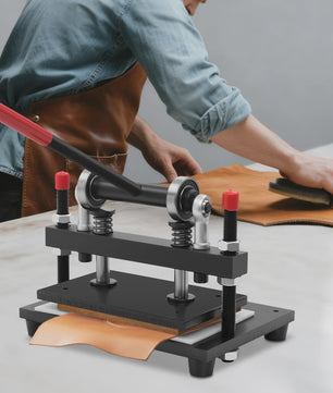 Handmatige Leer Snijmachine - Krachtige Clicker Press voor Leer & Stof