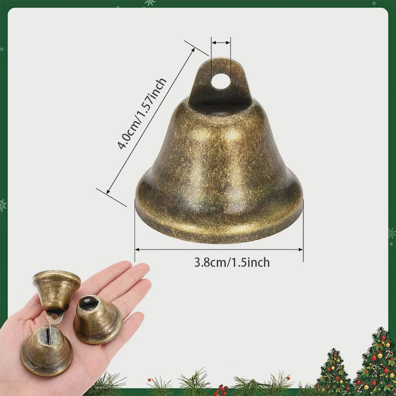 Vintage Messing Belletjes 38mm - DIY Knutselpakket voor Windgordijnen, Kerst & Huisdier Training