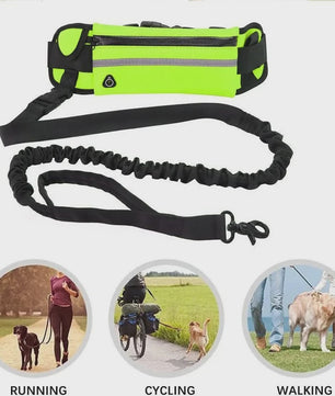 Handsfree Hondentuig met Heuptas - Reflecterend, Intrekbaar & Elastisch voor Lopen & Rennen