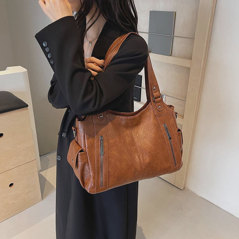 Stijlvolle PU Lederen Schoudertas voor Dames - Zacht & Fashionable