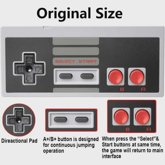 Retro NES Controller - Klassieke 8-bit Gamepad voor Nintendo NES/FC Console