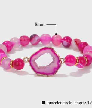 Natuursteen Agate Armband met Druzy Geode - Kleurrijk & Stijlvol
