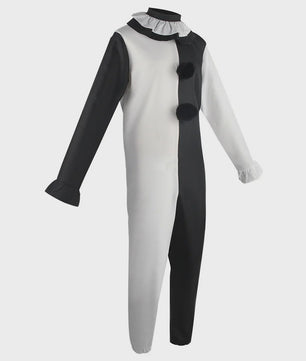 Eng Terrifier Clown Kostuum Heren Dames - Zwart Wit Jumpsuit & Jurk voor Halloween