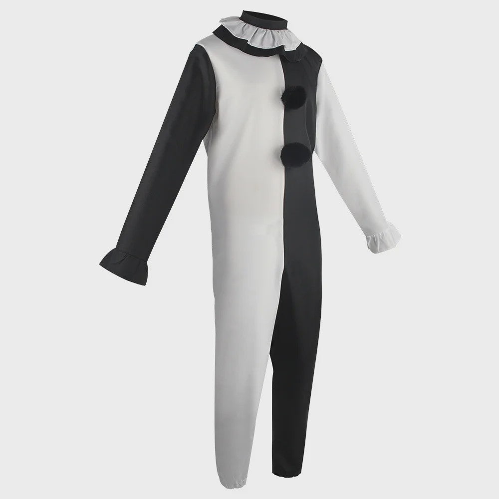 Eng Terrifier Clown Kostuum Heren Dames - Zwart Wit Jumpsuit & Jurk voor Halloween