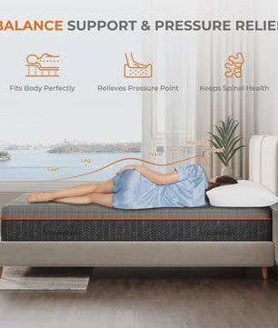 Gel Memory Foam Matras - Drukverlichtend, Koel Slapen & Lichaamssteun (Hardheid 3-4)