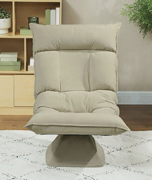 Verstelbare Draaistoel met 5 standen en zacht velours - Beige