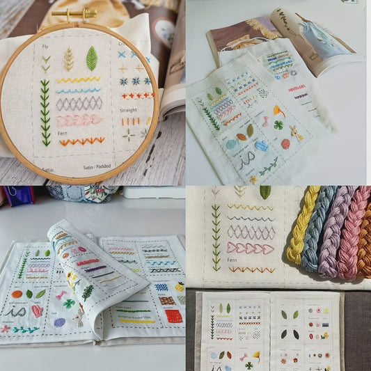 Uitgebreide Set Borduurboeken: Leer Alle Steken met Inclusief Garen & Hoop