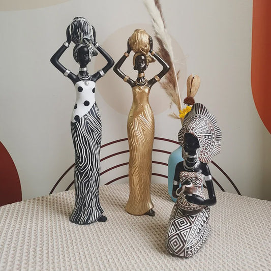 Afrikaanse Retro Decoratie Beeldjes - Stijlvolle Figuren voor Huis en Kast