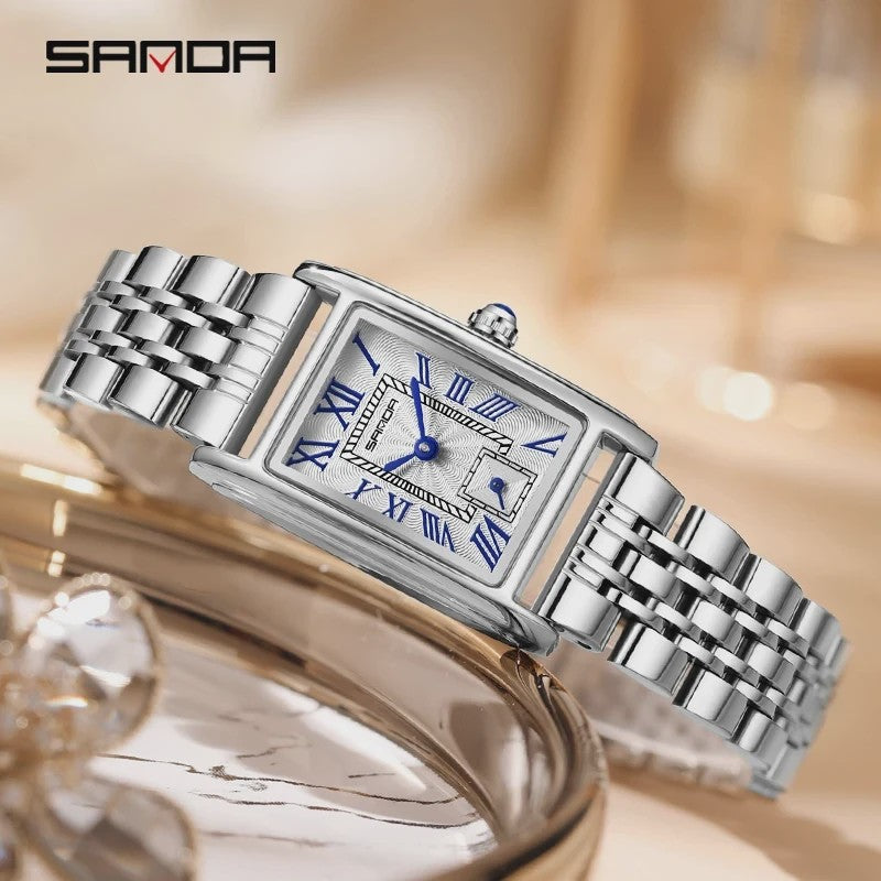 SANDA 1116 Elegante Dameshorloge Rechthoekig - Waterdicht & Stijlvol