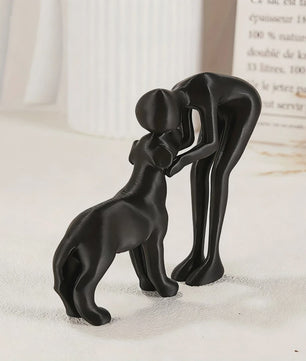 Abstracte Beeldjes: Mens & Hond Vriendschap - Decoratie voor Huis & Kantoor
