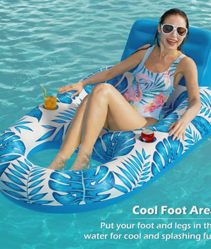 Opblaasbare Zwembad Lounger voor Volwassenen - Comfortabele Waterstoel met Bevestigingspunten