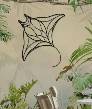 Unieke Metalen Wanddecoratie Manta Ray - Luxe Vis Hangend Ornament voor Huis & Kantoor