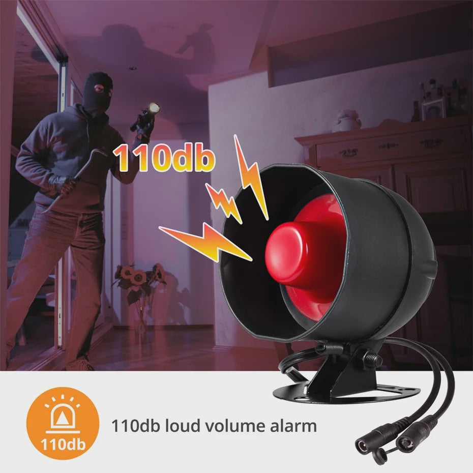 KERUI Slimme WiFi Sirene Alarm - 110dB Luide Luidspreker met Bewegings- en Deur/Raam Sensoren