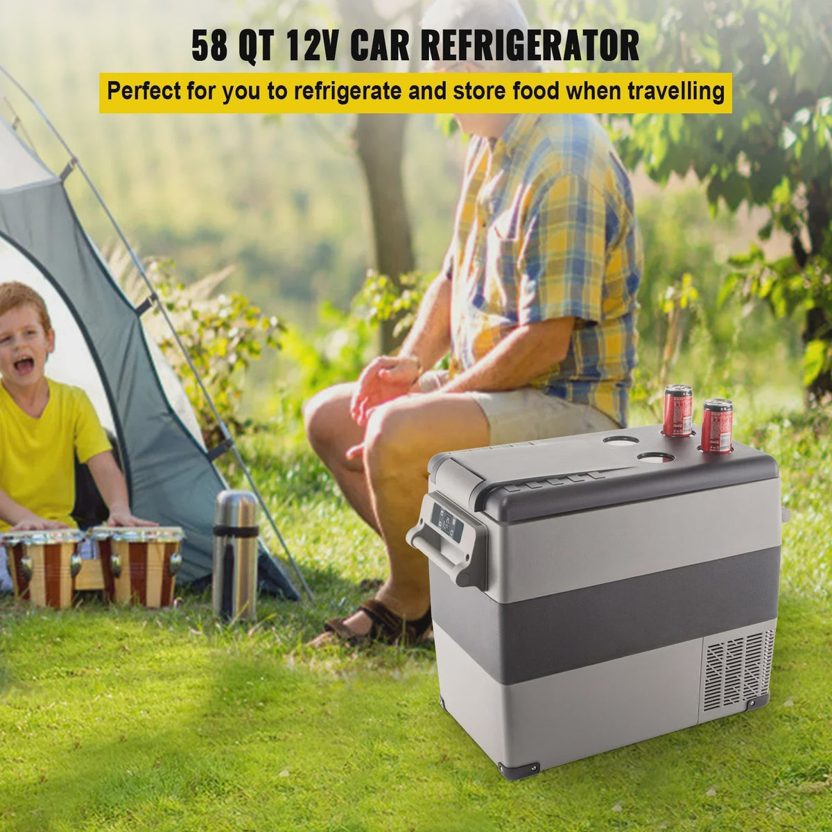 VEVOR Draagbare Vriezer/Koelkast 58 Qt (55L) - Auto, Boot, Outdoor - Snelkoelend