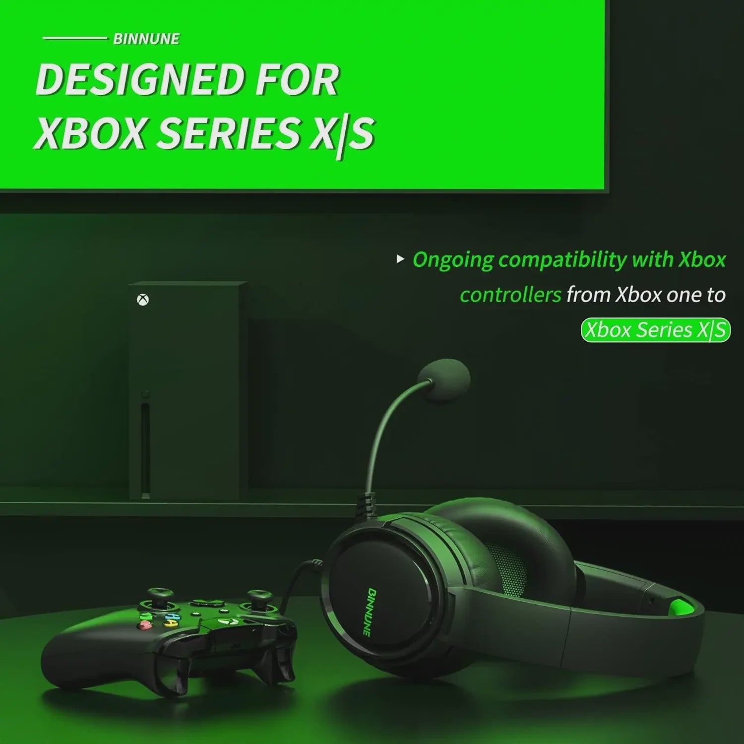 BINNUNE BG02 Gaming Headset met Microfoon voor Xbox, PlayStation, PC & Switch