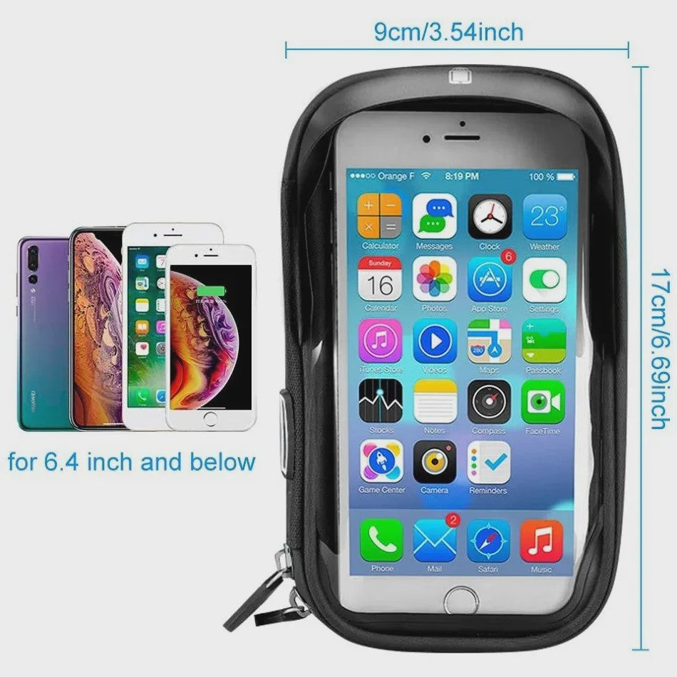 Waterdichte Fiets Telefoonhouder met Touchscreen voor Handlebar (tot 6.4 inch)