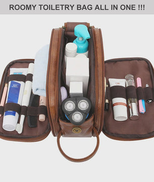 Waterdichte Reis Toilettas Heren - Ruime Wash Bag met Make-up Organizer en Nat/Droog Vak