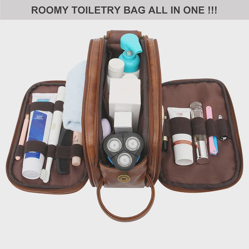 Waterdichte Reis Toilettas Heren - Ruime Wash Bag met Make-up Organizer en Nat/Droog Vak