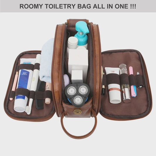 Waterdichte Reis Toilettas Heren - Ruime Wash Bag met Make-up Organizer en Nat/Droog Vak