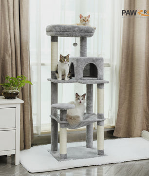 Grote Kattenboom met 5 Niveaus, Hangmat en Krabpalen voor Grote Katten