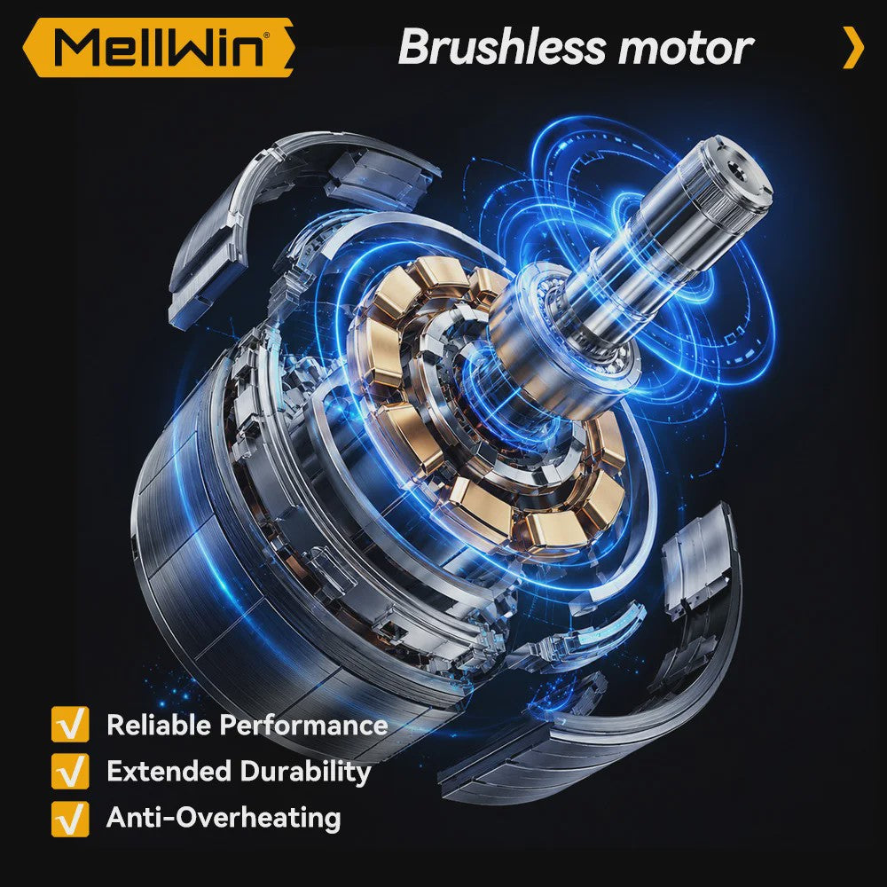 Mellwin 12-Inch Accu Kettingzaag - Krachtig 3000W Brushless, Automatische Olie Systeem