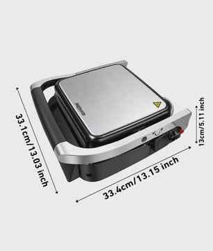 SLG5029 Elektrische Contact Grill 2000W - Digitaal, met Vleesthermometer, Panini Press & 180° Open Functie