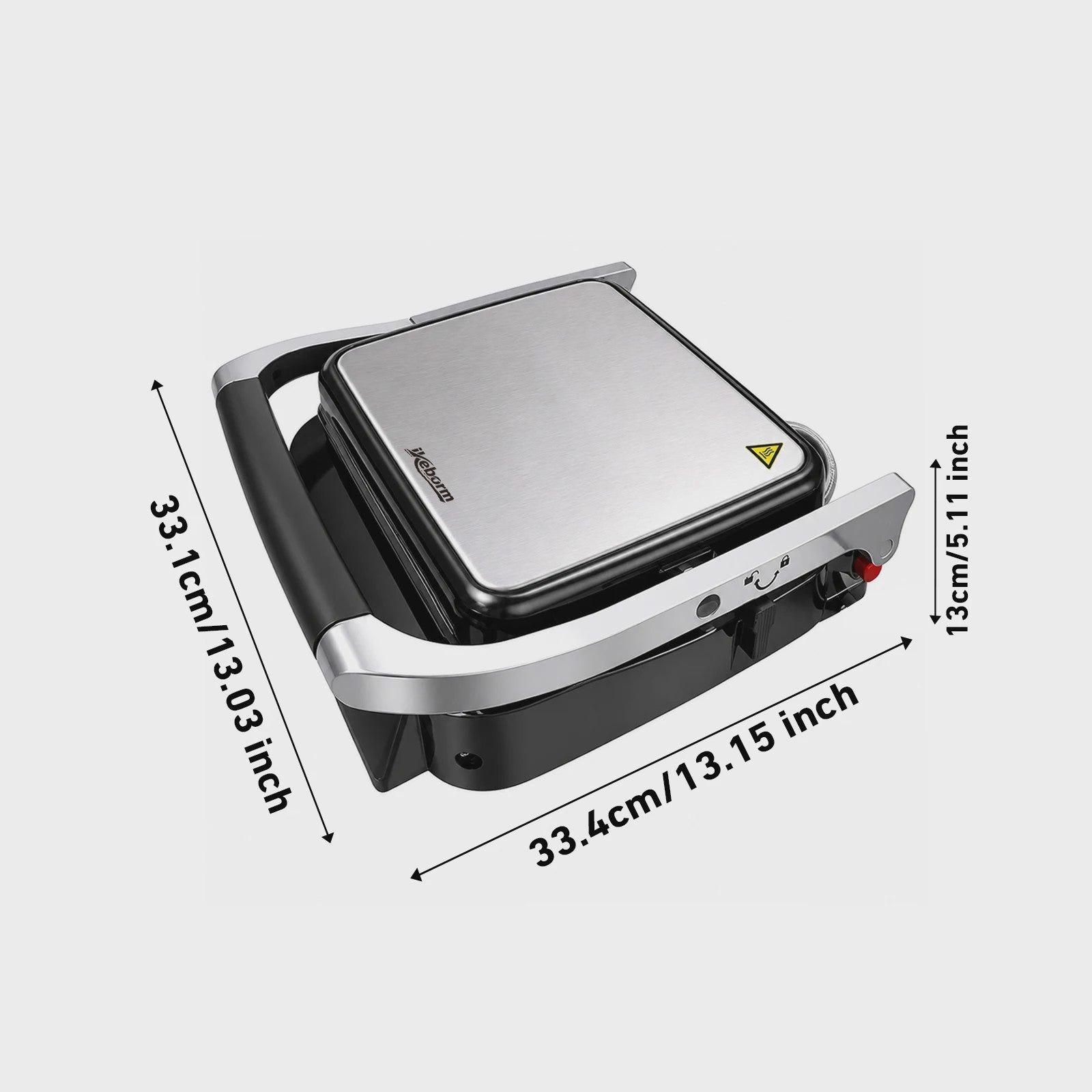 SLG5029 Elektrische Contact Grill 2000W - Digitaal, met Vleesthermometer, Panini Press & 180° Open Functie