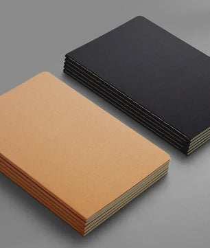 Vintage A5 Notitieboek met Kraft Kaft - Blanco, Gelinieerd of Geruit Papier