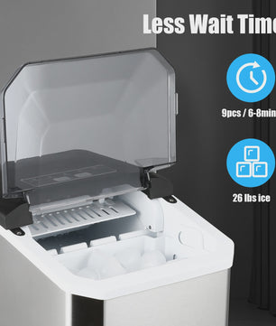 Compacte Elektrische IJsmachine 220V - Snel IJsblokjes Maken voor Huis, Bar & Kantoor