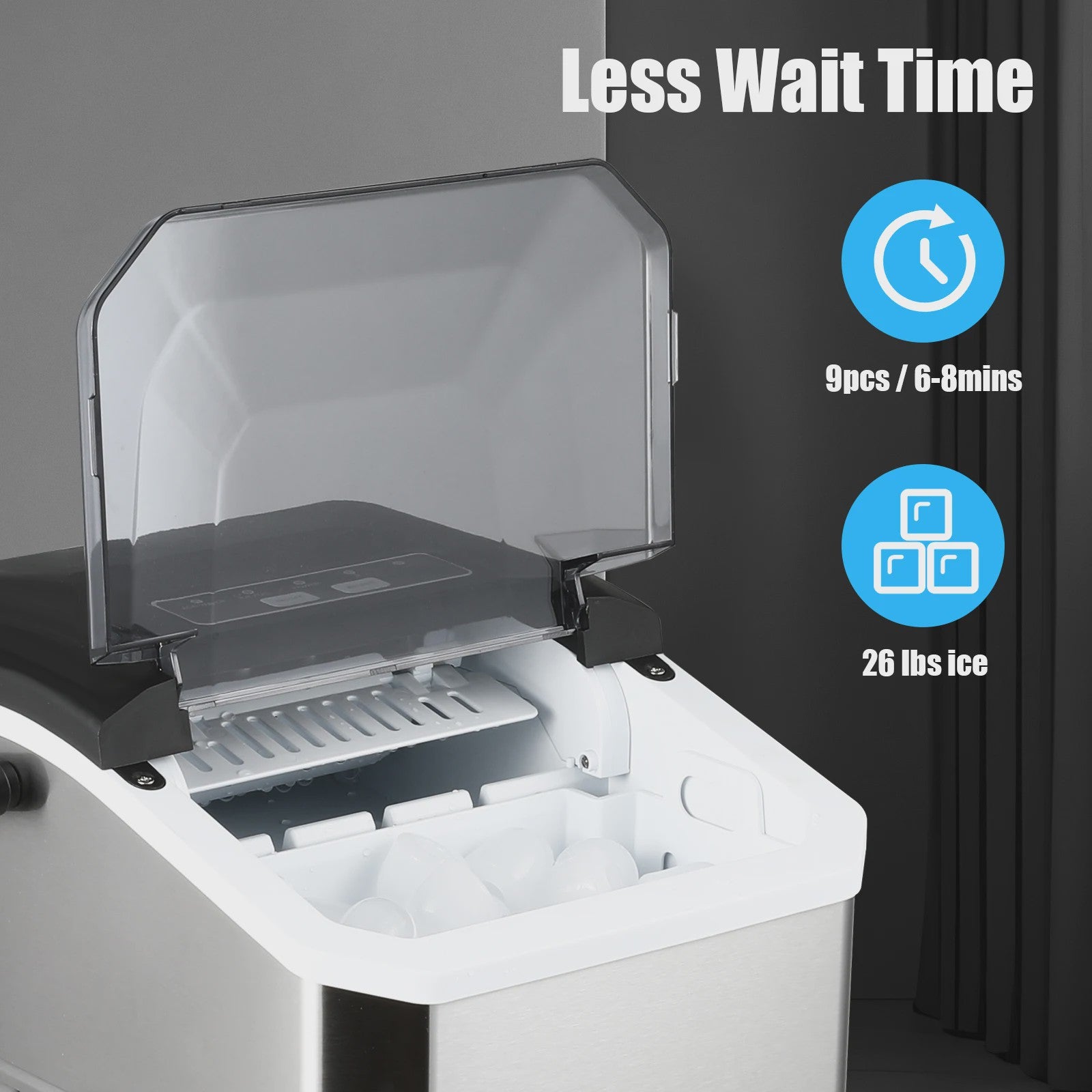 Compacte Elektrische IJsmachine 220V - Snel IJsblokjes Maken voor Huis, Bar & Kantoor