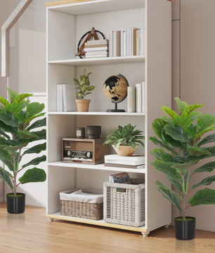 Set van 2 Kunstplanten Ficus Lyrata - 80 cm - Realistische Kunstboom met Pot