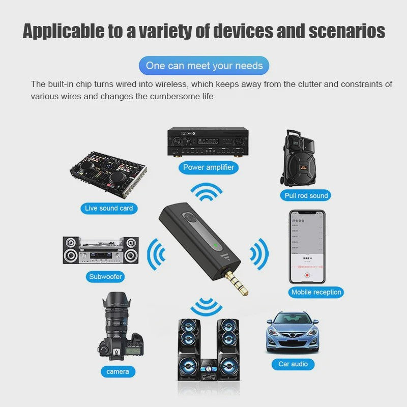 Draadloze Lavalier Microfoon (3.5mm) - Omnidirectioneel Condensator - Voor Camera, Smartphone, YouTube & Live Streaming