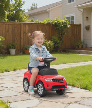 Land Rover Licentie Loopauto Rood voor Kinderen 18-36 Maanden met Geluid en Opbergruimte