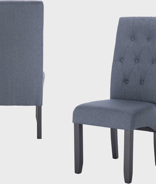 Set van 2 eetkamerstoelen met hoge rugleuning en comfortabele zitting - Massief Hout