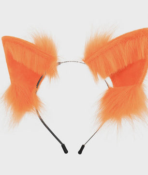 Handgemaakte Wolfsoren Haarband - Verstelbaar & Zacht voor Cosplay, Halloween & Feesten