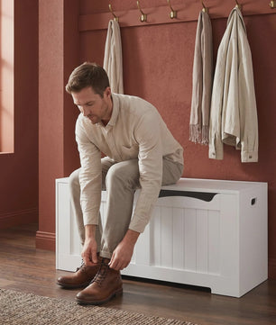 Houten Opbergkist met Deksel - 100 cm Breed, Ideaal voor Entree of Slaapkamer