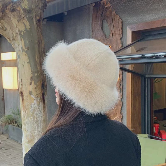 Dikke Pluche Warme Bontmuts voor Dames - Fluffy Winter Muts voor Koude Dagen