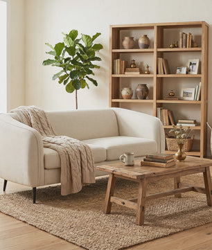 HOMCOM Sofa Velours Beige - Comfortabele 2-zits bank met verende kussens