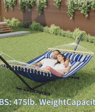 Dubbele Hangmat met Standaard - Ruim, Comfortabel & Draagbaar voor 2 Personen
