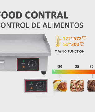 3000W Elektrische Bakplaat - RVS Grillplaat met Lade voor Buiten Koken