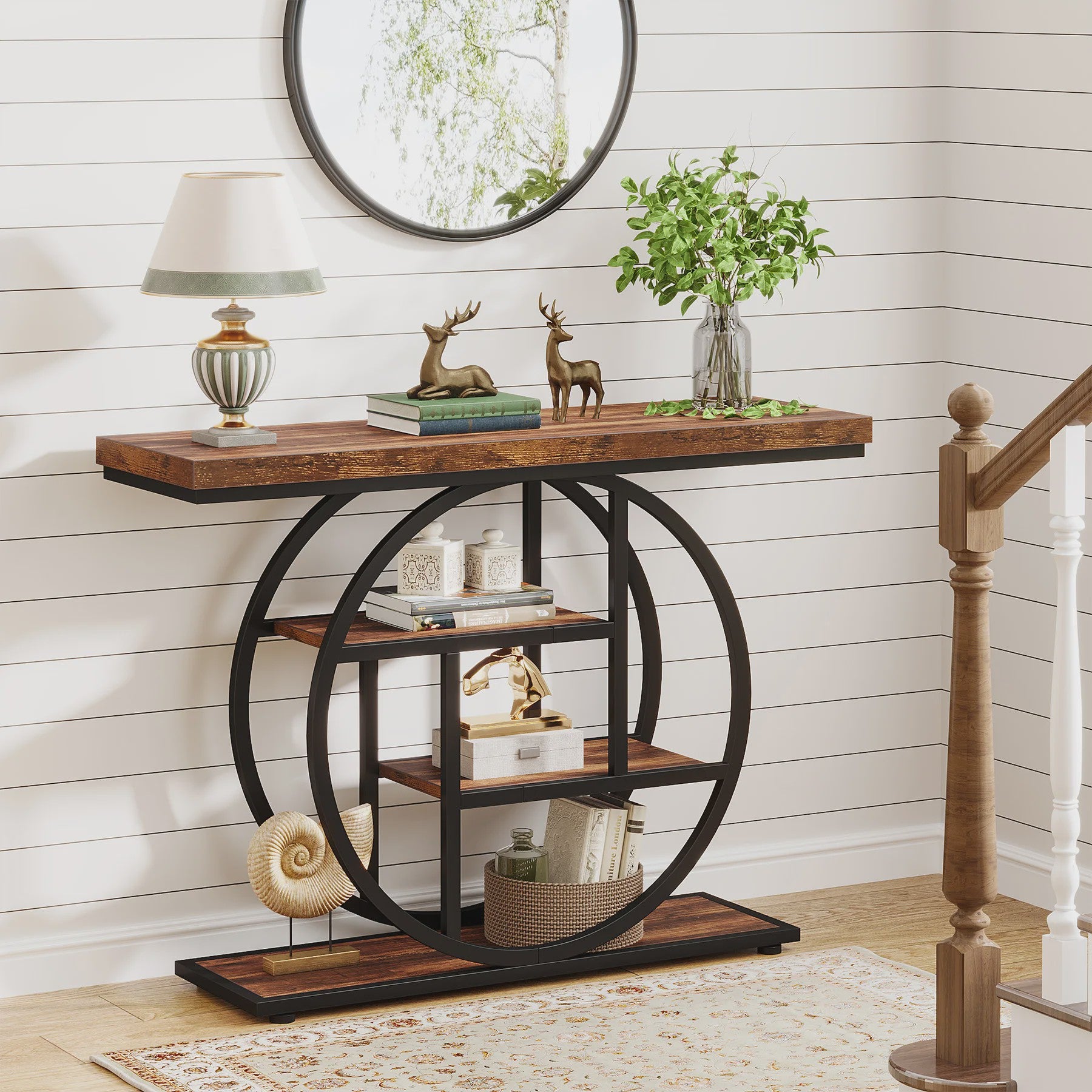 Industriële Console Tafel met 4 Niveaus - 105 cm - Entree Tafel & Bankje