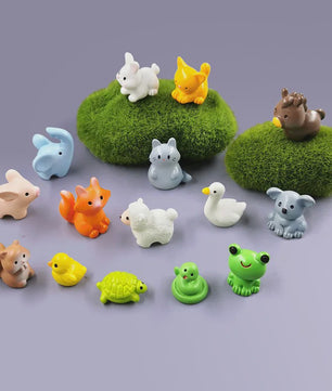 Set van 10 Miniatuur Dierenfiguren: Tuin, Sprookjes & Decoratie