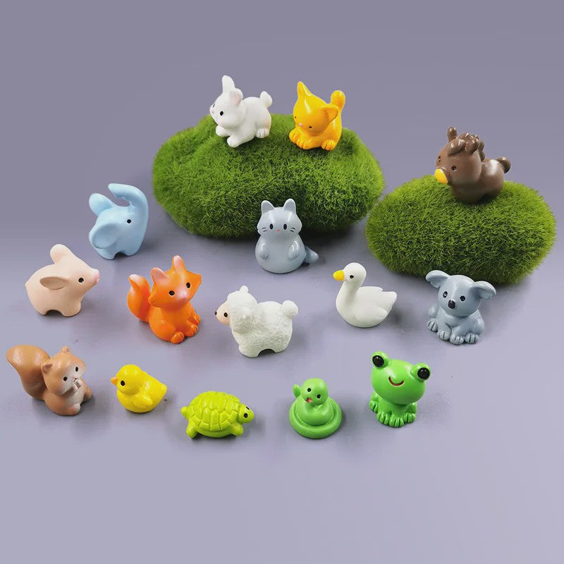 Set van 10 Miniatuur Dierenfiguren: Tuin, Sprookjes & Decoratie
