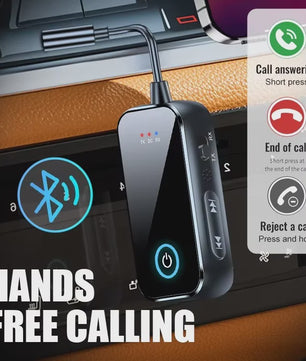 Bluetooth 6.0 Audio Zender & Ontvanger (2-in-1) met Microfoon - Draadloze AUX Adapter voor Auto, TV, PC