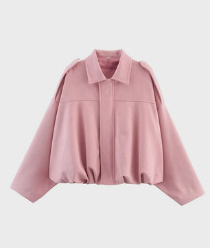 Dames Suède Bomberjack - Oversized Pasvorm, Lange Mouwen, Chic Streetwear
