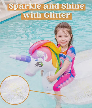 Opblaasbare Eenhoorn Zwemband met Glitters - Leuk voor Kinderen in het Zwembad